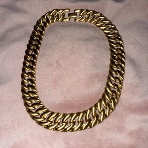 Monet Chunky Gold Tone Curb Chain Necklace